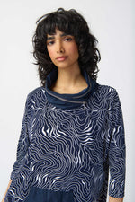 Joseph Ribkoff Spring  2024 -241144-Tunic-Midnight Blue/Vanilla - The Coach Pyramids