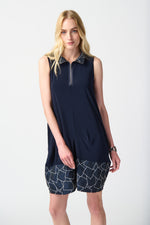 Joseph Ribkoff Spring  2024 -241157-Dress-Midnight Blue/White - The Coach Pyramids