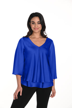 Frank Lyman Fall 2024-241162-Woven Top-Royal - The Coach Pyramids