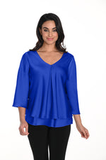 Frank Lyman Fall 2024-241162-Woven Top-Royal - The Coach Pyramids