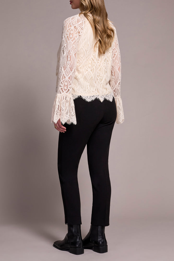 Tribal Fall 2025-2411O-8345-Long Sleeve Blouse W/Lined Body-Moon Stone - The Coach Pyramids
