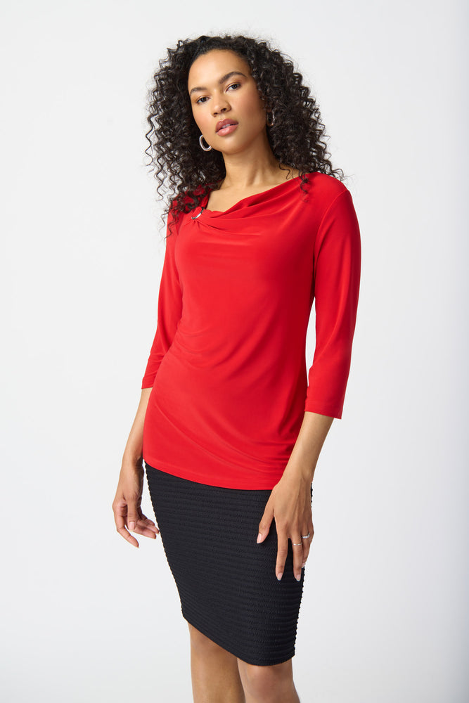 Joseph Ribkoff Spring  2024 -241241-Top-Radiant Red - The Coach Pyramids