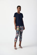 Joseph Ribkoff Spring  2024 -241268-Pant-Midnight Blue/Multi - The Coach Pyramids