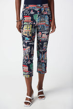 Joseph Ribkoff Spring  2024 -241268-Pant-Midnight Blue/Multi - The Coach Pyramids