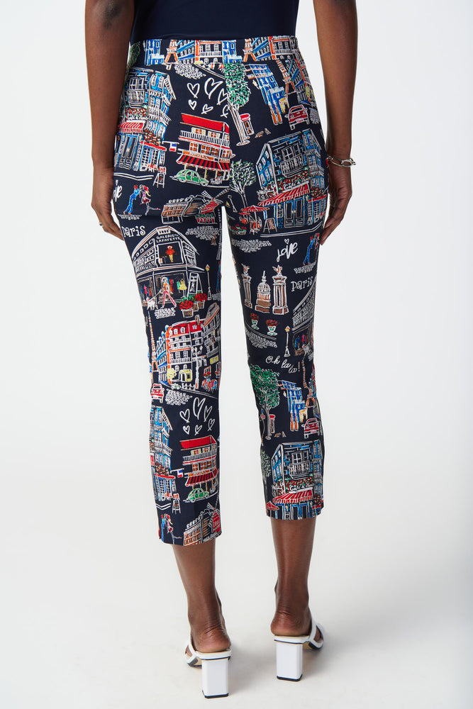 Joseph Ribkoff Spring 2024 -241268-Pant-Midnight Blue/Multi