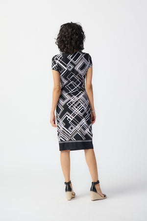 Joseph Ribkoff Spring  2024 -241295-Dress-Black/Multi - The Coach Pyramids