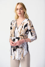 Joseph Ribkoff Spring  2024 -241310-Tunic-Vanilla/Multi - The Coach Pyramids