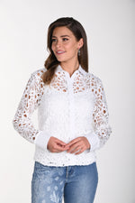 Frank Lyman Spring/Summer 2024- 241318U-Woven Blouse- White - The Coach Pyramids