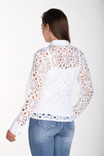 Frank Lyman Spring/Summer 2024- 241318U-Woven Blouse- White - The Coach Pyramids