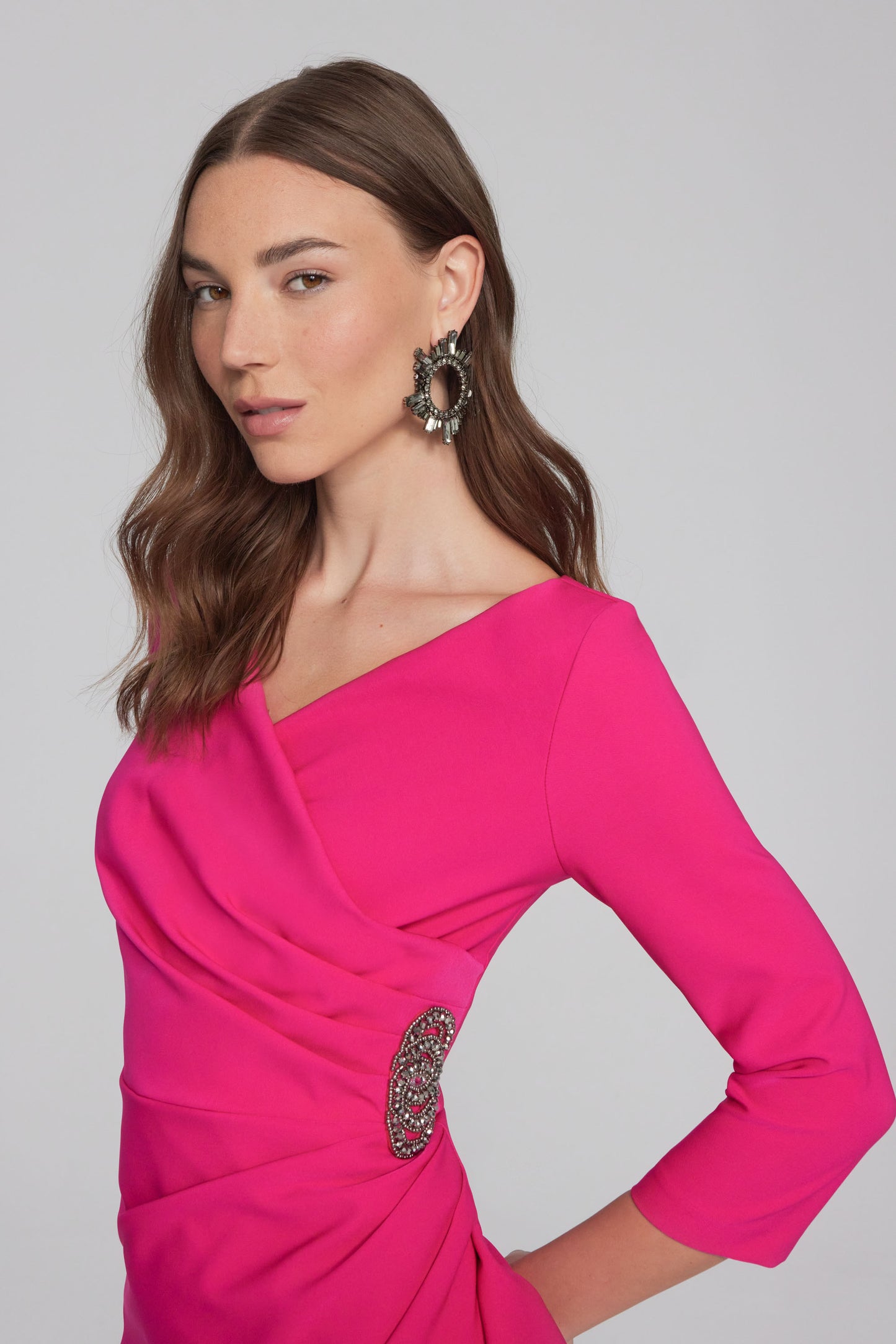 Joseph Ribkoff Spring  2024 -241705-Dress-Shocking Pink - The Coach Pyramids