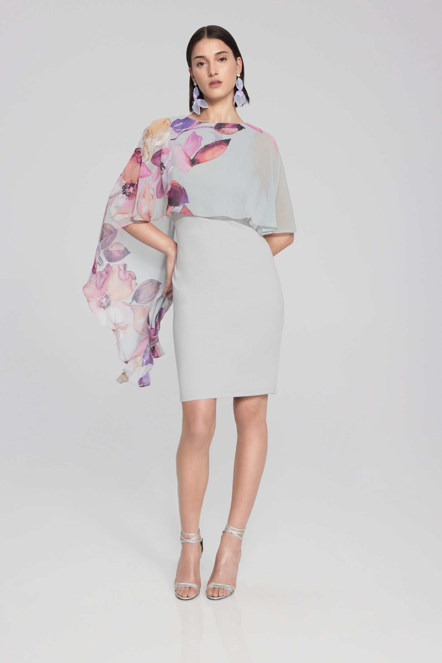 Joseph Ribkoff Spring  2024 -241718-Dress-Grey/Multi - The Coach Pyramids
