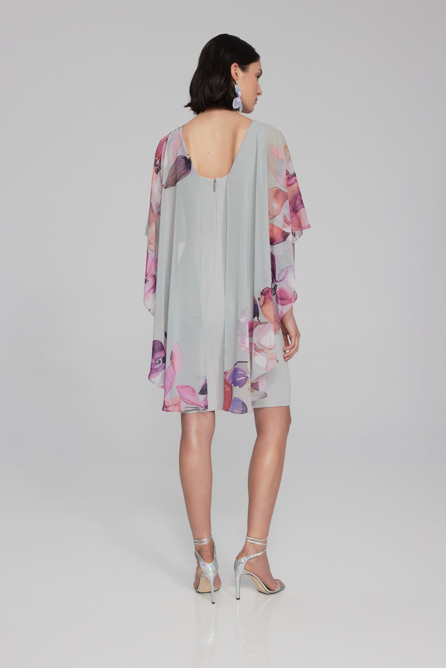 Joseph Ribkoff Spring  2024 -241718-Dress-Grey/Multi - The Coach Pyramids