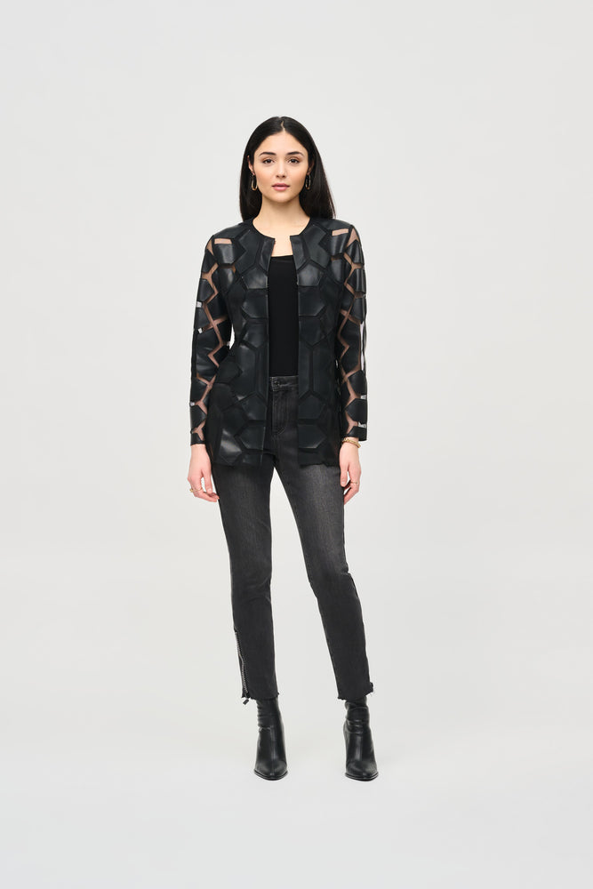 Joseph Ribkoff Fall  2024 -241905F24-Jacket- Black/Black - The Coach Pyramids