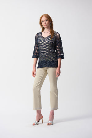 Joseph Ribkoff Fall 2025-241922S25-2166-Top-Midnight Blue - The Coach Pyramids