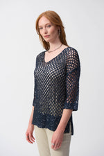 Joseph Ribkoff Fall 2025-241922S25-2166-Top-Midnight Blue - The Coach Pyramids