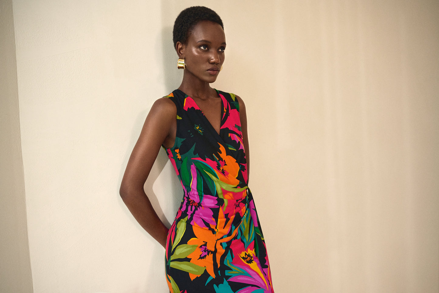 Joseph Ribkoff Summer 2024 -242012-Dress-Black/Multi - The Coach Pyramids