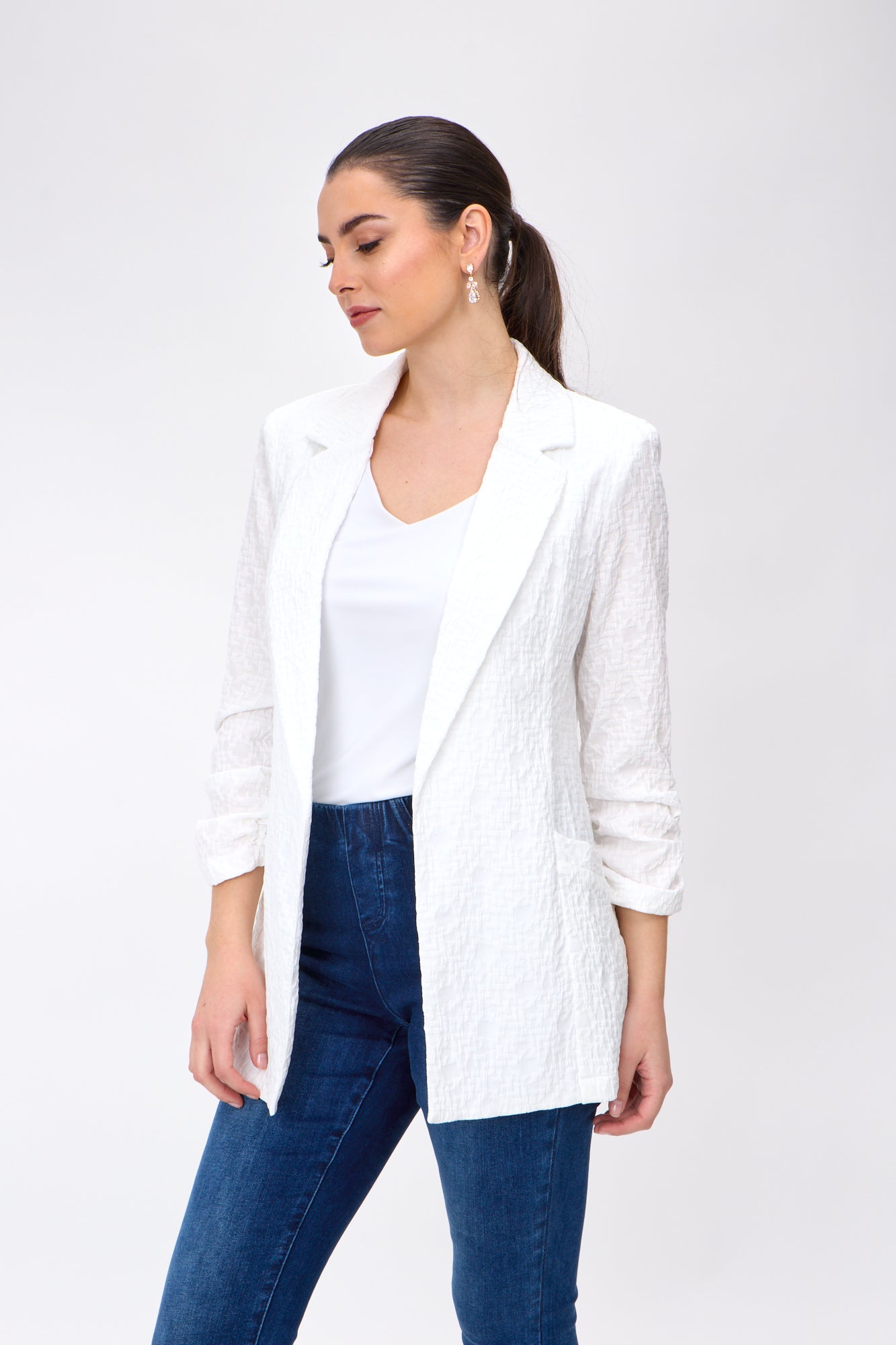Joseph Ribkoff-242034S26-12-Blazer-White - The Coach Pyramids