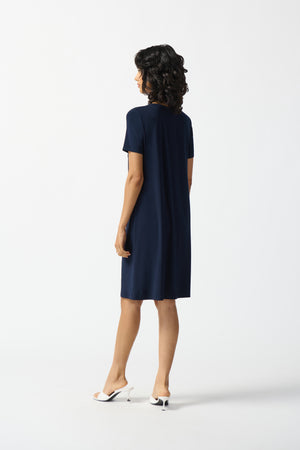 Joseph Ribkoff Summer 2024 -242068-Dress-Midnight Blue/Vanilla - The Coach Pyramids