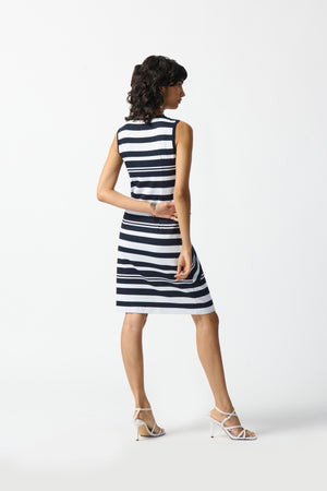 Joseph Ribkoff Summer 2024 -242077-Dress-Midnight Blue/Off White - The Coach Pyramids