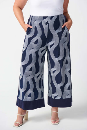 Joseph Ribkoff Summer 2024 -242144-Pant-Midnight Blue/Vanilla - The Coach Pyramids