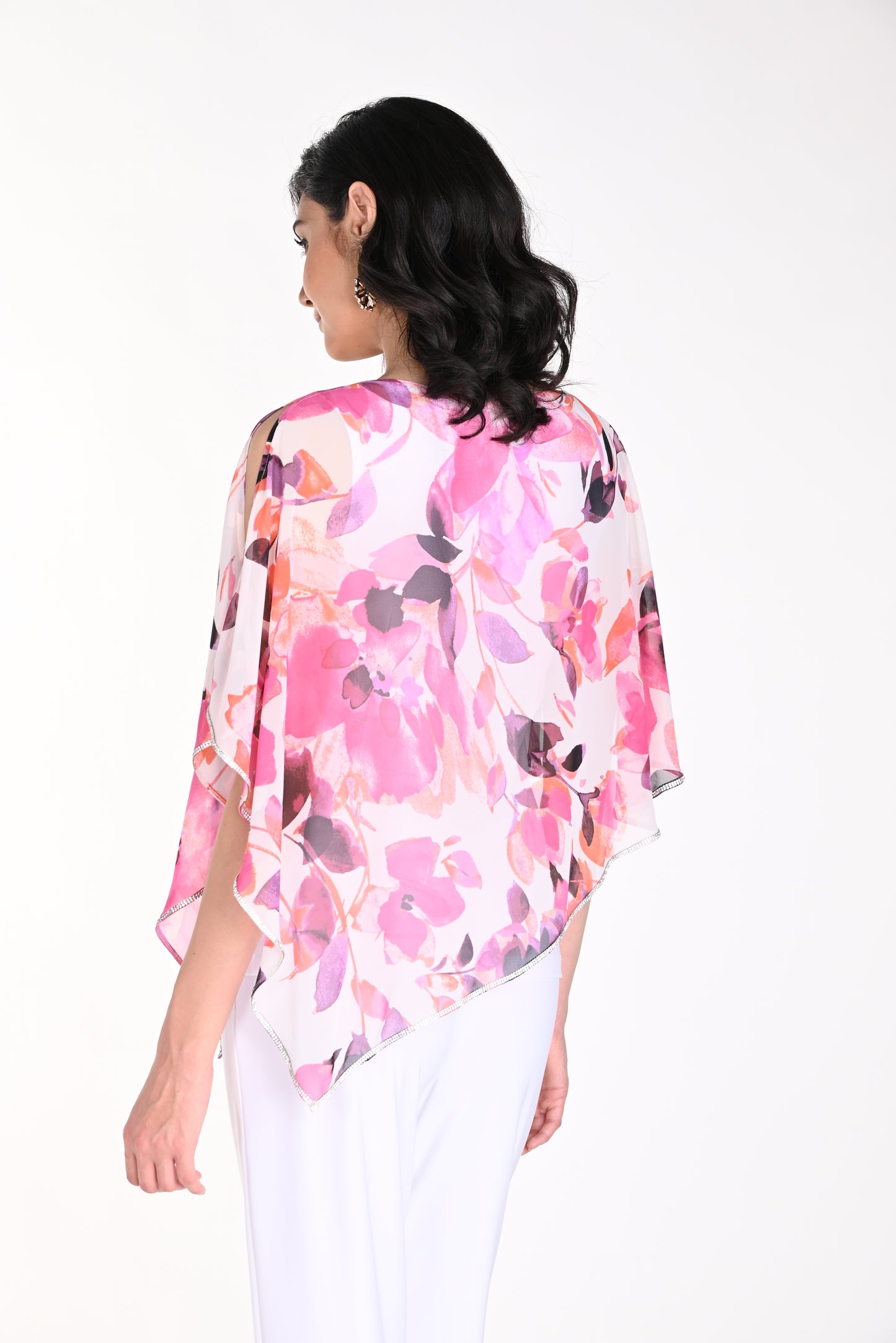 Frank Lyman Spring/Summer 2024-242171-Woven Top- Off White/Pink - The Coach Pyramids