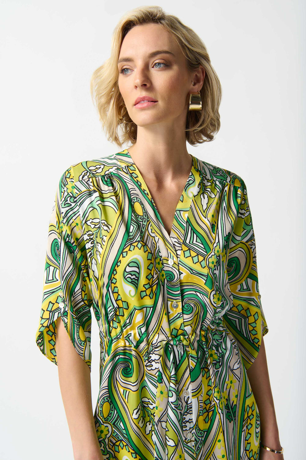 Joseph Ribkoff Summer 2024 -242208-Dress-Vanilla/Multi - The Coach Pyramids