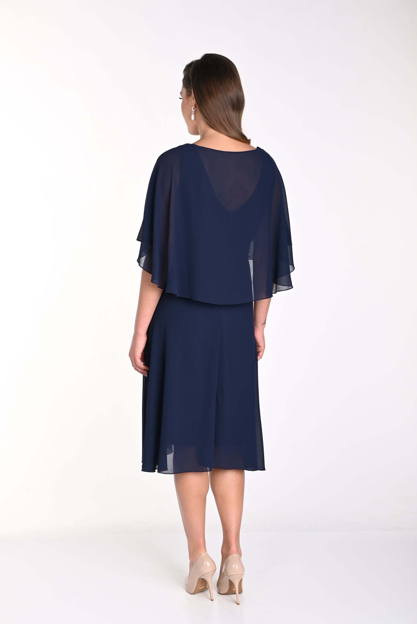 Frank Lyman Spring/Summer 2024-242301U-Woven Dress- Midnight - The Coach Pyramids