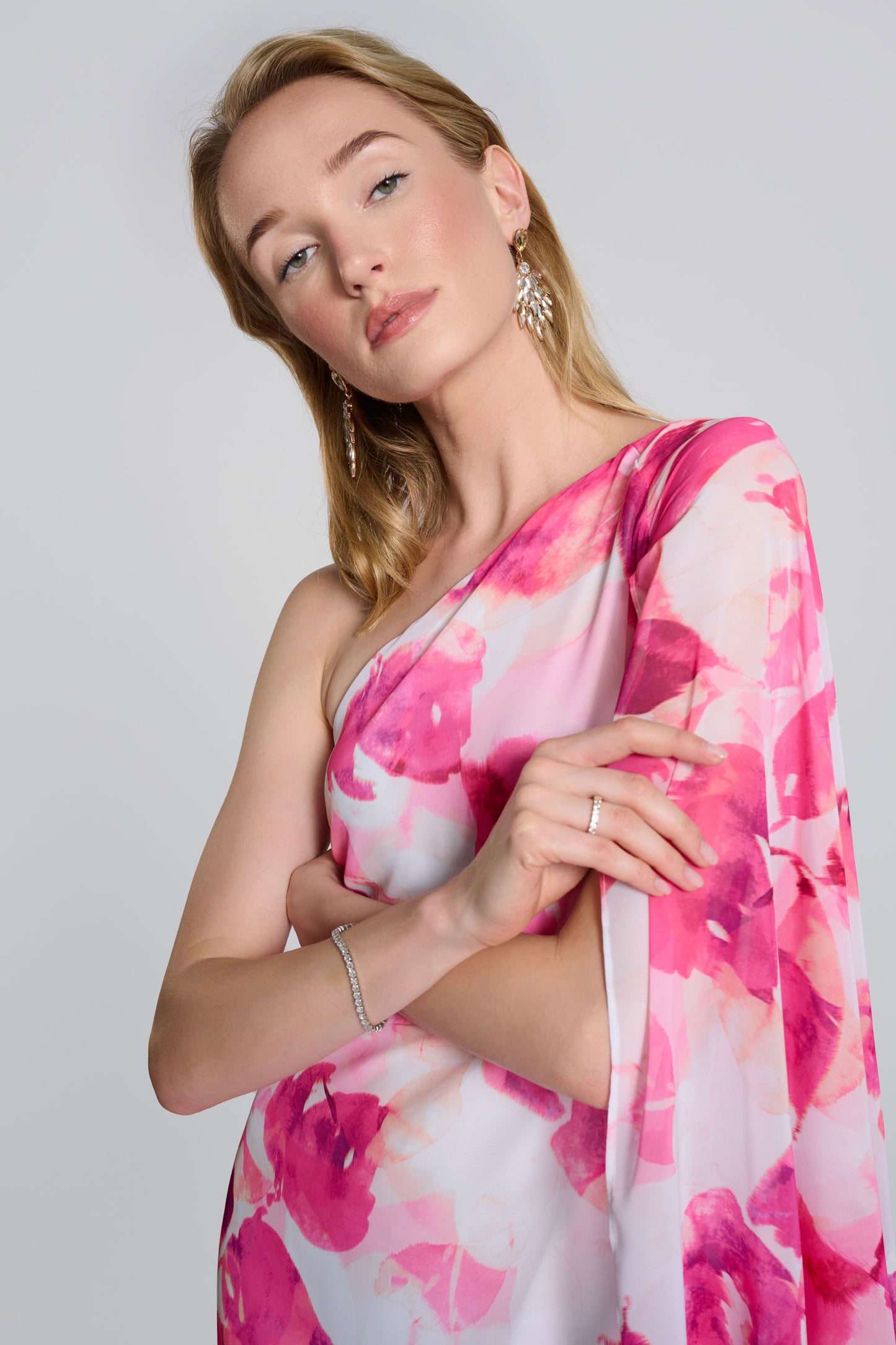 Joseph Ribkoff Summer 2024 -242716-Dress-Vanilla/Multi - The Coach Pyramids