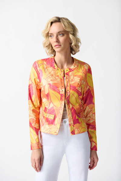 Joseph Ribkoff Summer 2024 -242916-Jacket-Pink/Multi | The Coach Pyramids