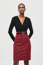 Joseph Ribkoff Fall  2024 -243060-Dress- Black/Red - The Coach Pyramids