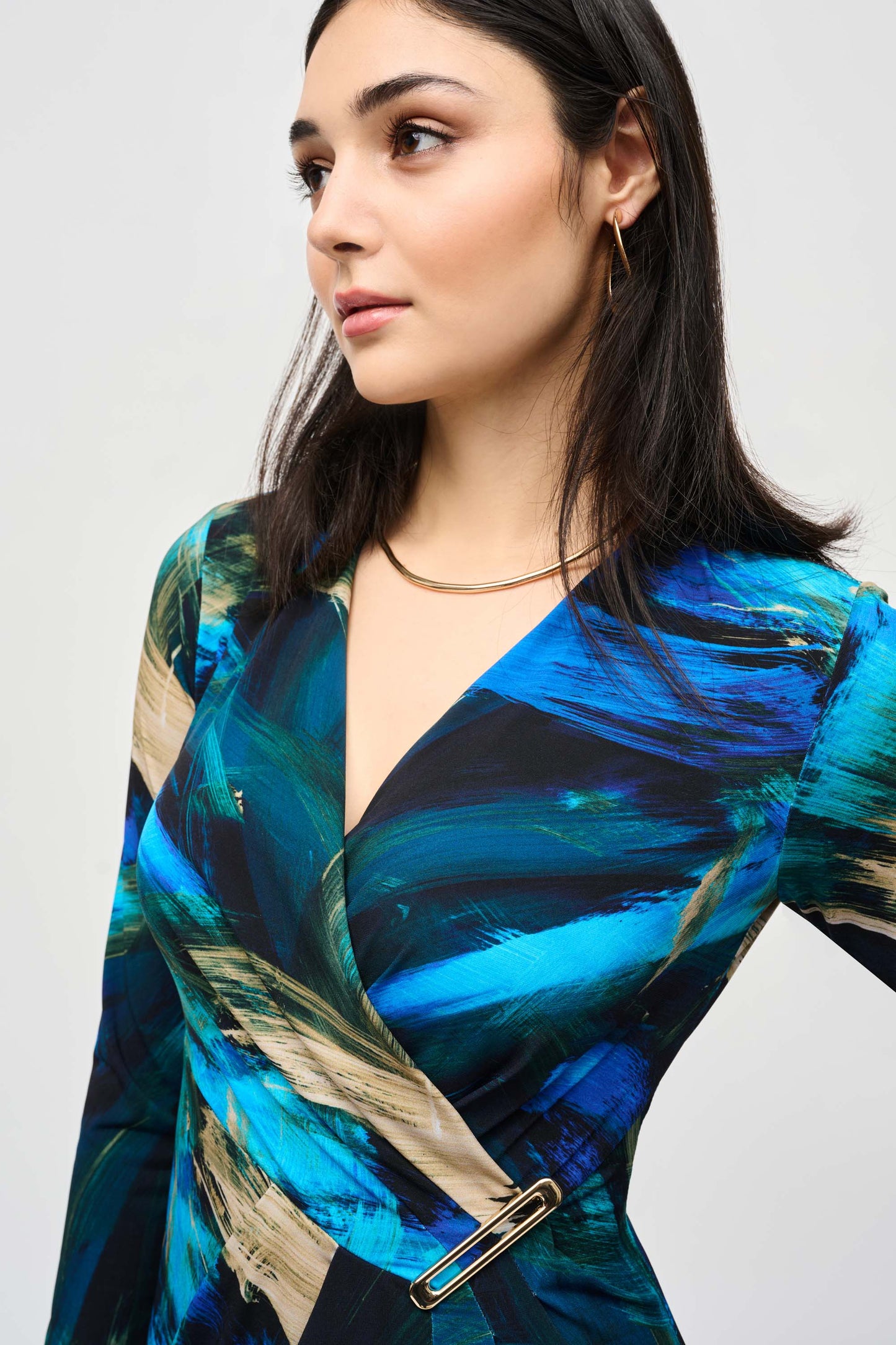 Joseph Ribkoff Fall  2024 -243072-Dress-Black/Multi - The Coach Pyramids