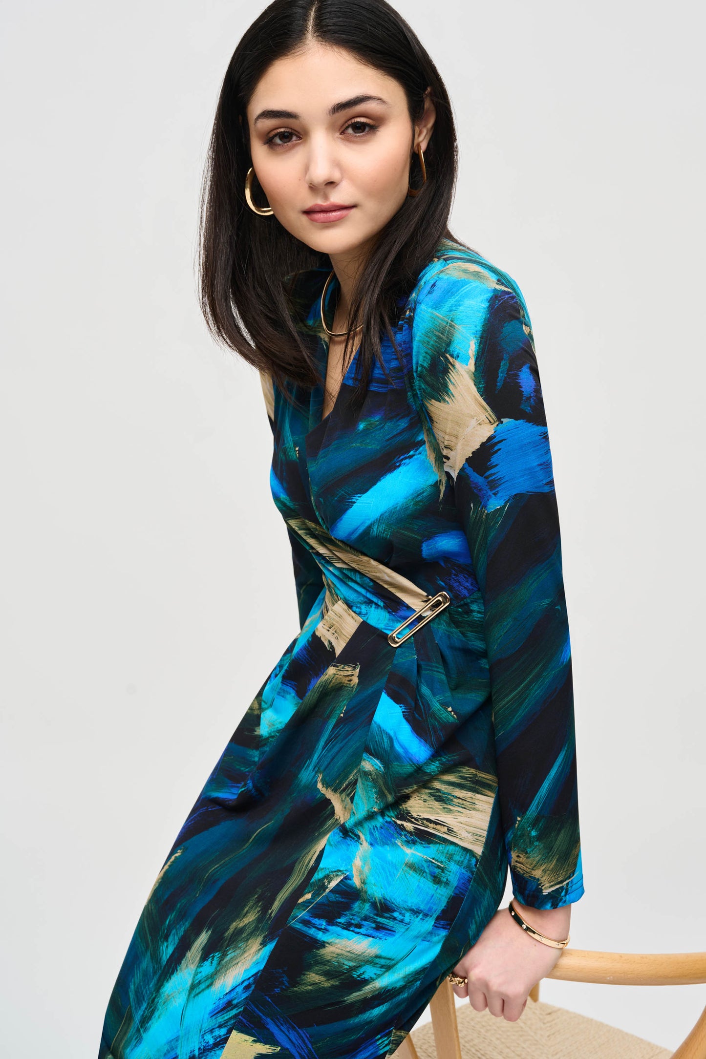Joseph Ribkoff Fall  2024 -243072-Dress-Black/Multi - The Coach Pyramids