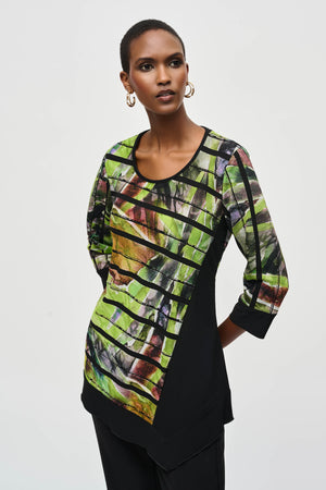 Joseph Ribkoff Fall  2024 -243189-Tunic-Black/Multi - The Coach Pyramids