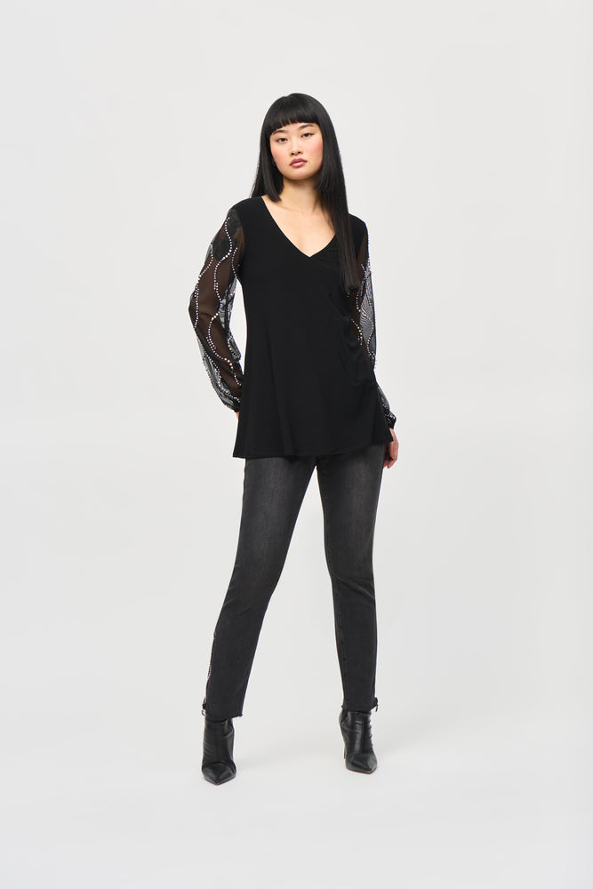 Joseph Ribkoff Fall  2024 -243132-Tunic -Black - The Coach Pyramids