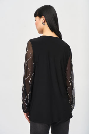 Joseph Ribkoff Fall  2024 -243132-Tunic -Black - The Coach Pyramids