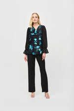 Joseph Ribkoff Fall  2024 -243138-Tunic-Black/Multi - The Coach Pyramids