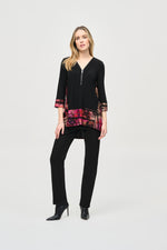 Joseph Ribkoff Fall  2024 -243157-Tunic- Black/Multi - The Coach Pyramids