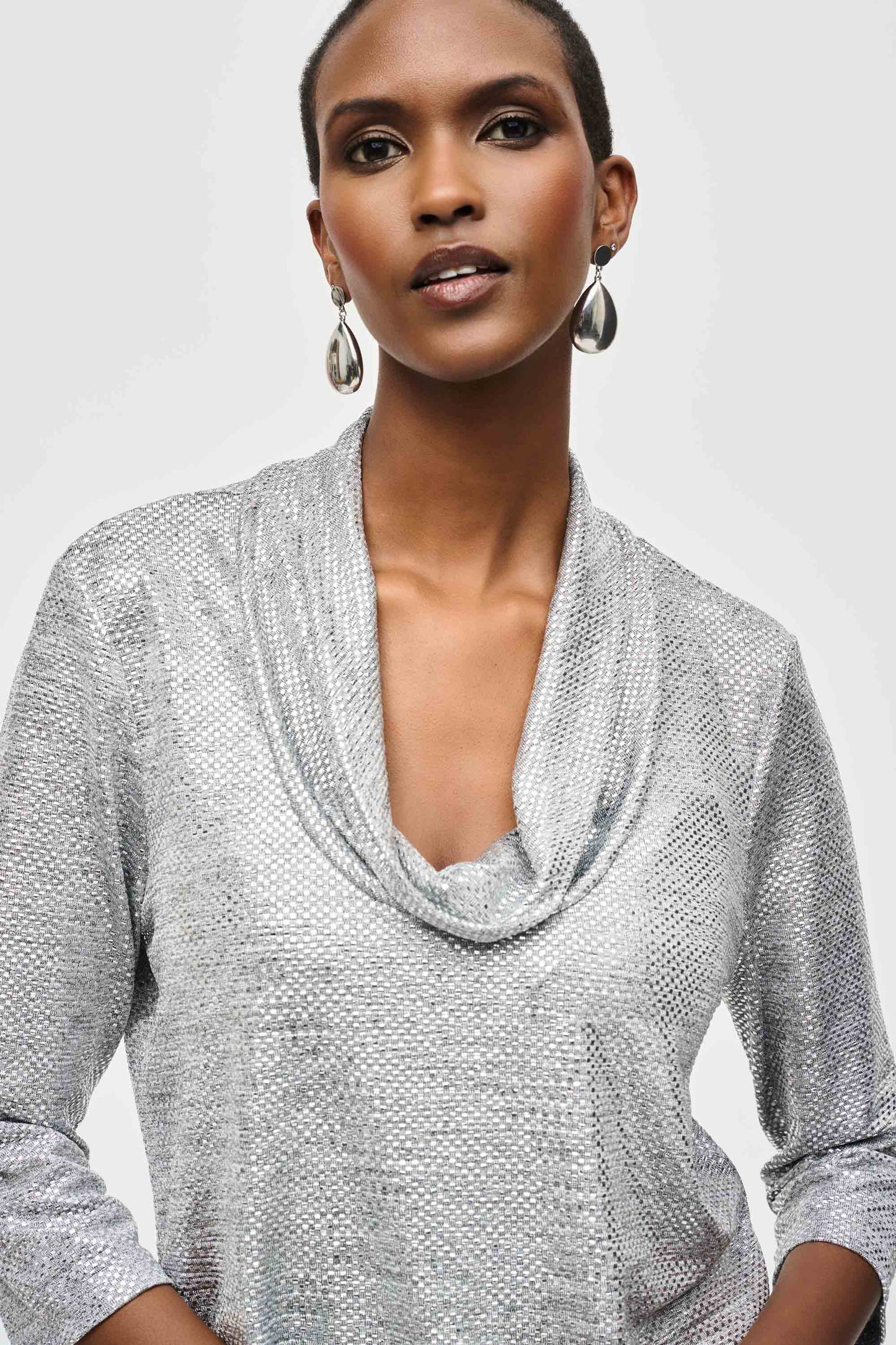 Joseph Ribkoff Fall  2024 -243167-Top-Grey/Silver - The Coach Pyramids