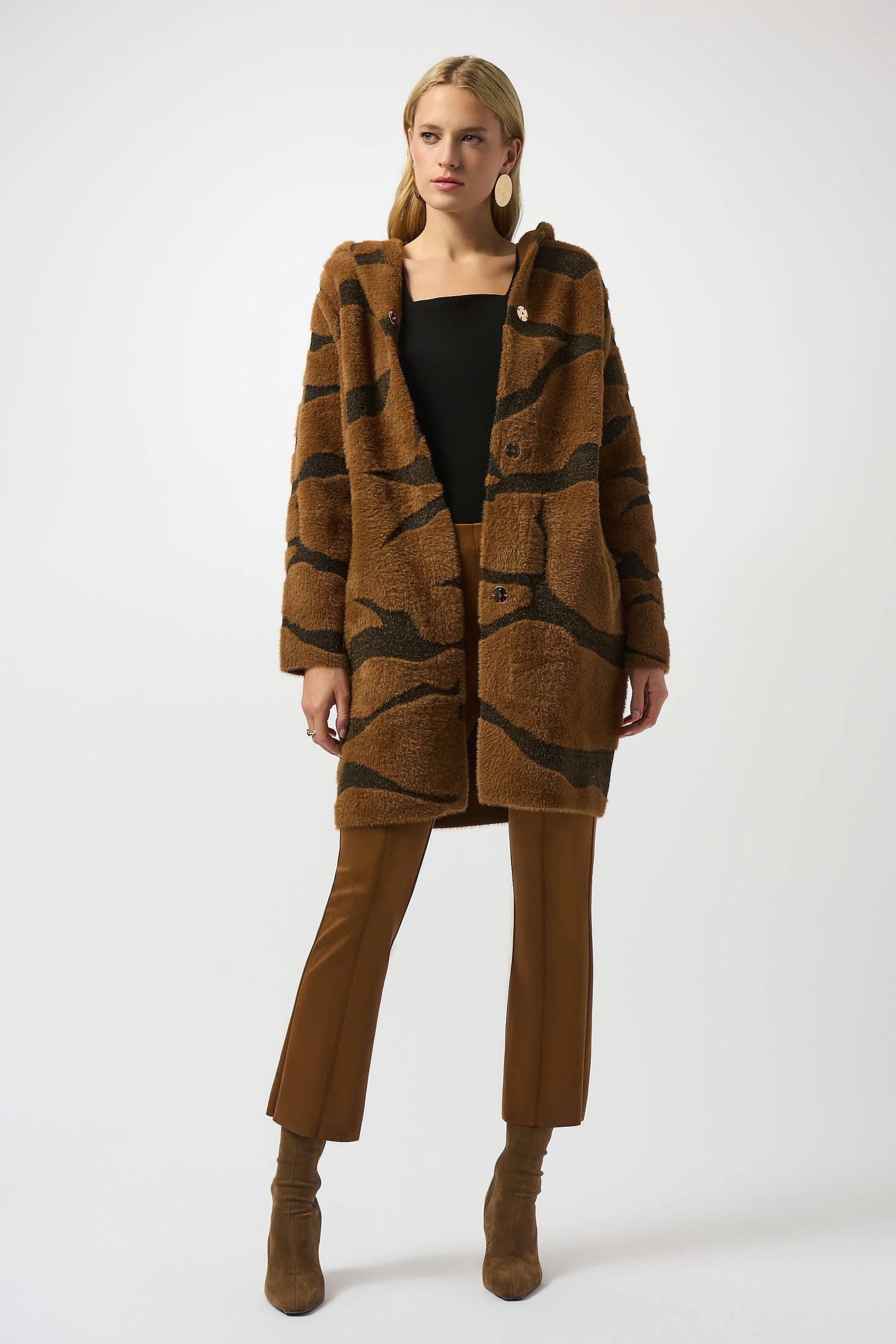 Joseph Ribkoff Winter2025-243178F25-15-Pant-Brown - The Coach Pyramids