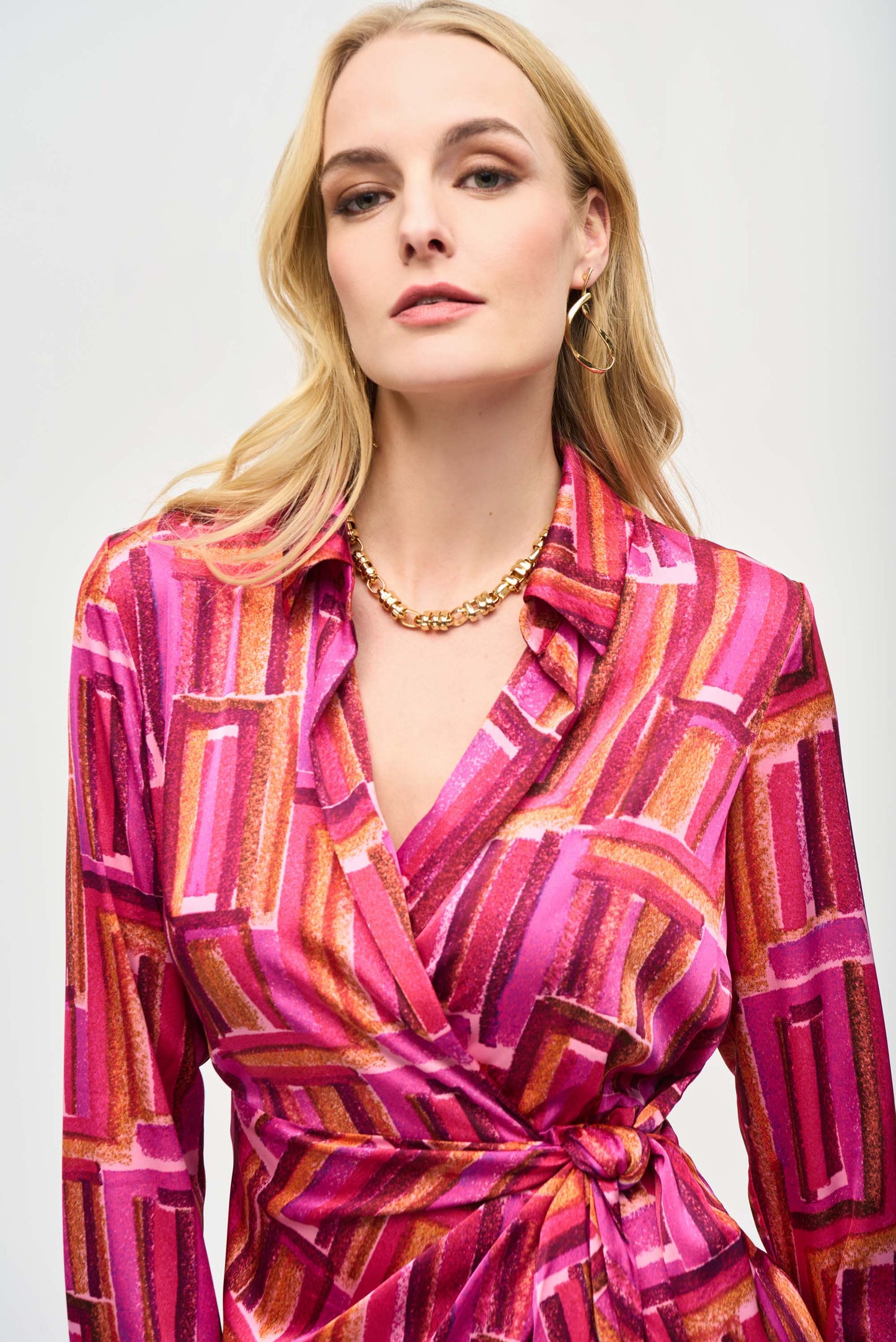 Joseph Ribkoff Fall  2024 -243182-Dress-Pink/Multi - The Coach Pyramids