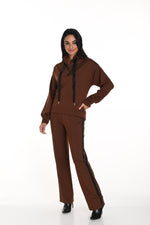 Frank Lyman Fall 2024-243206-Knit Pant-Brown/Black