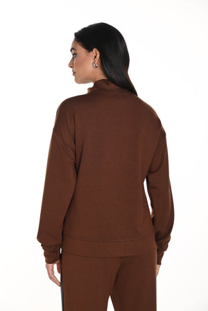 Frank Lyman Fall 2024-243207-Knit Top-Brown/Black