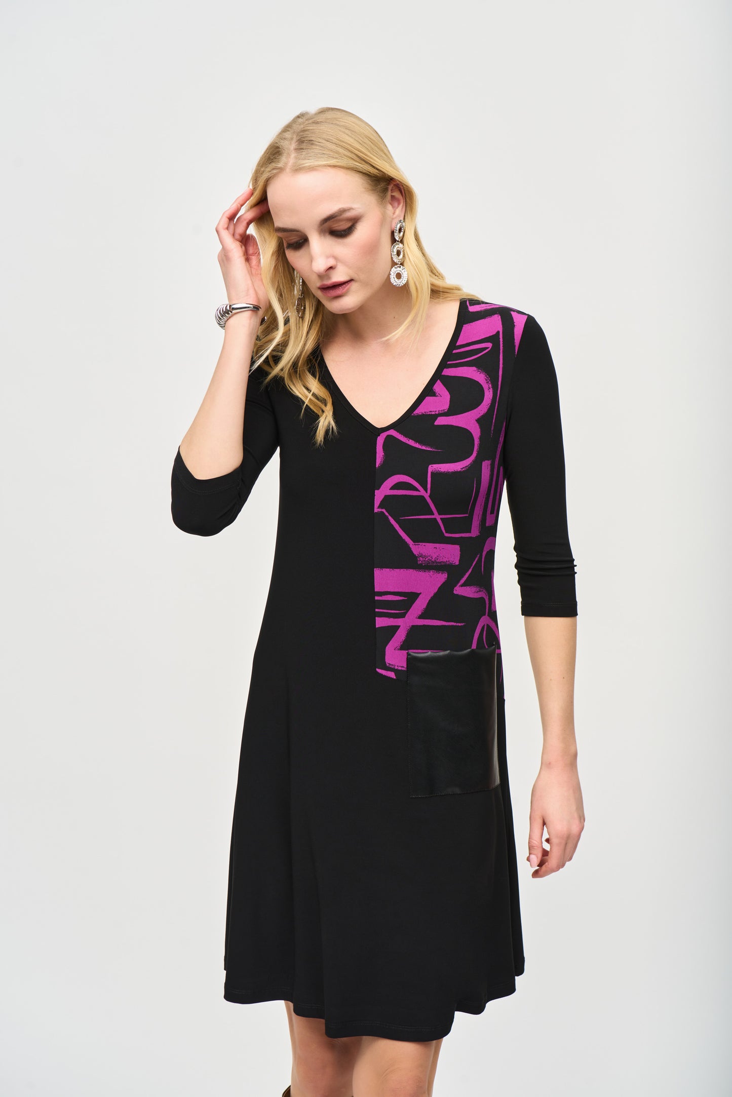Joseph Ribkoff Fall  2024 -243210-Dress- Black/Empress - The Coach Pyramids