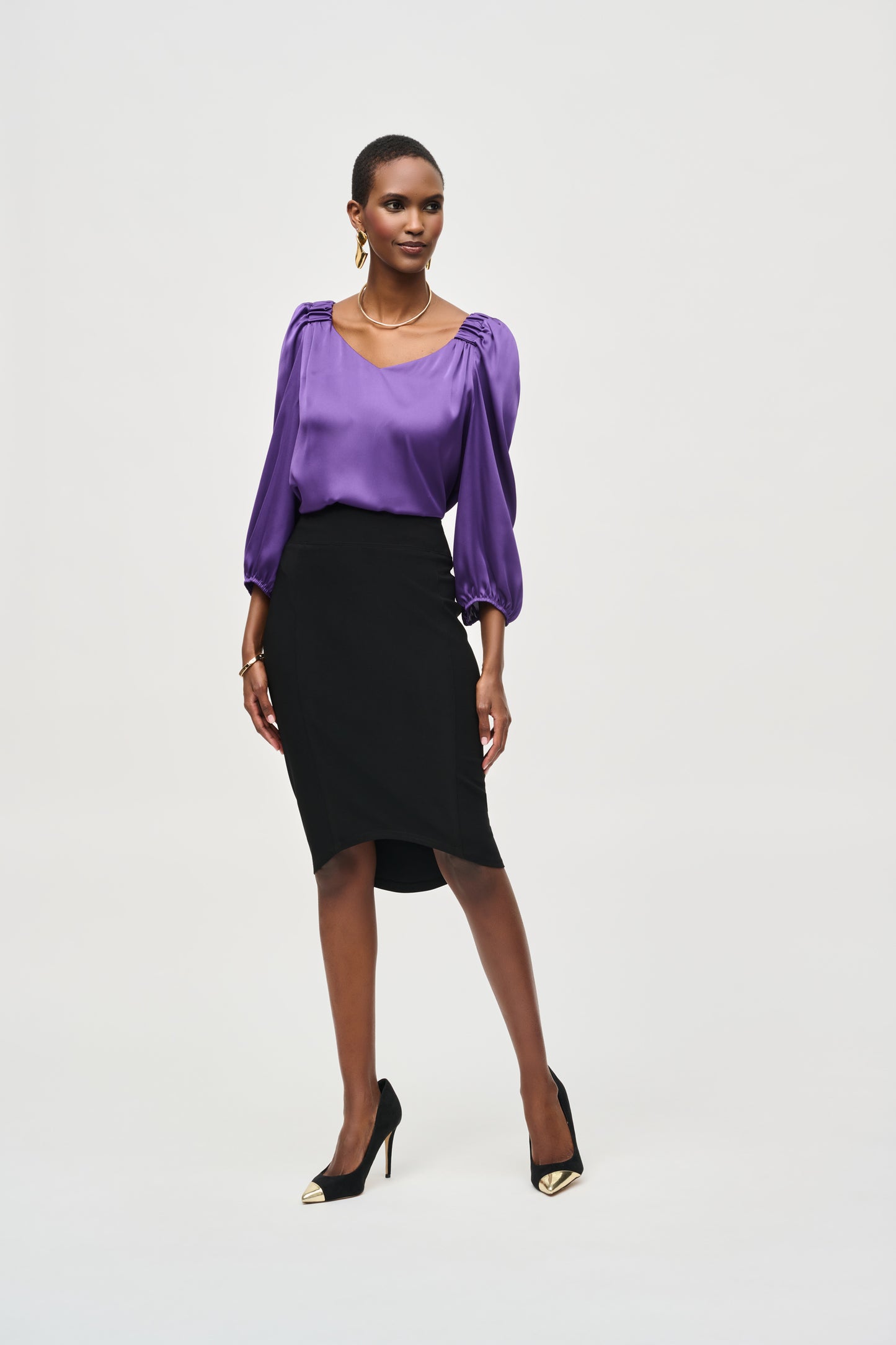 Joseph Ribkoff Fall  2024 -243245-Skirt-Black - The Coach Pyramids