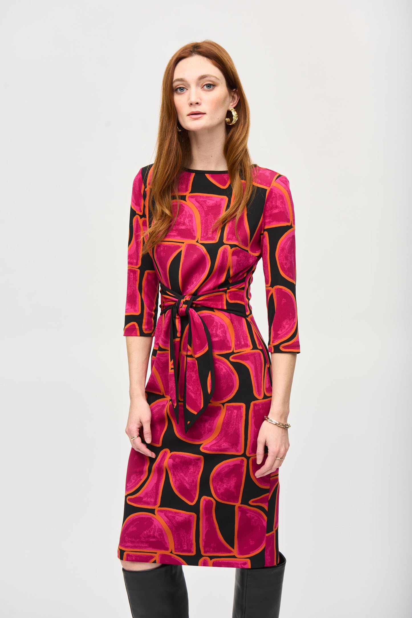 Joseph Ribkoff Fall  2024 -243297-Dress- Black/Multi - The Coach Pyramids
