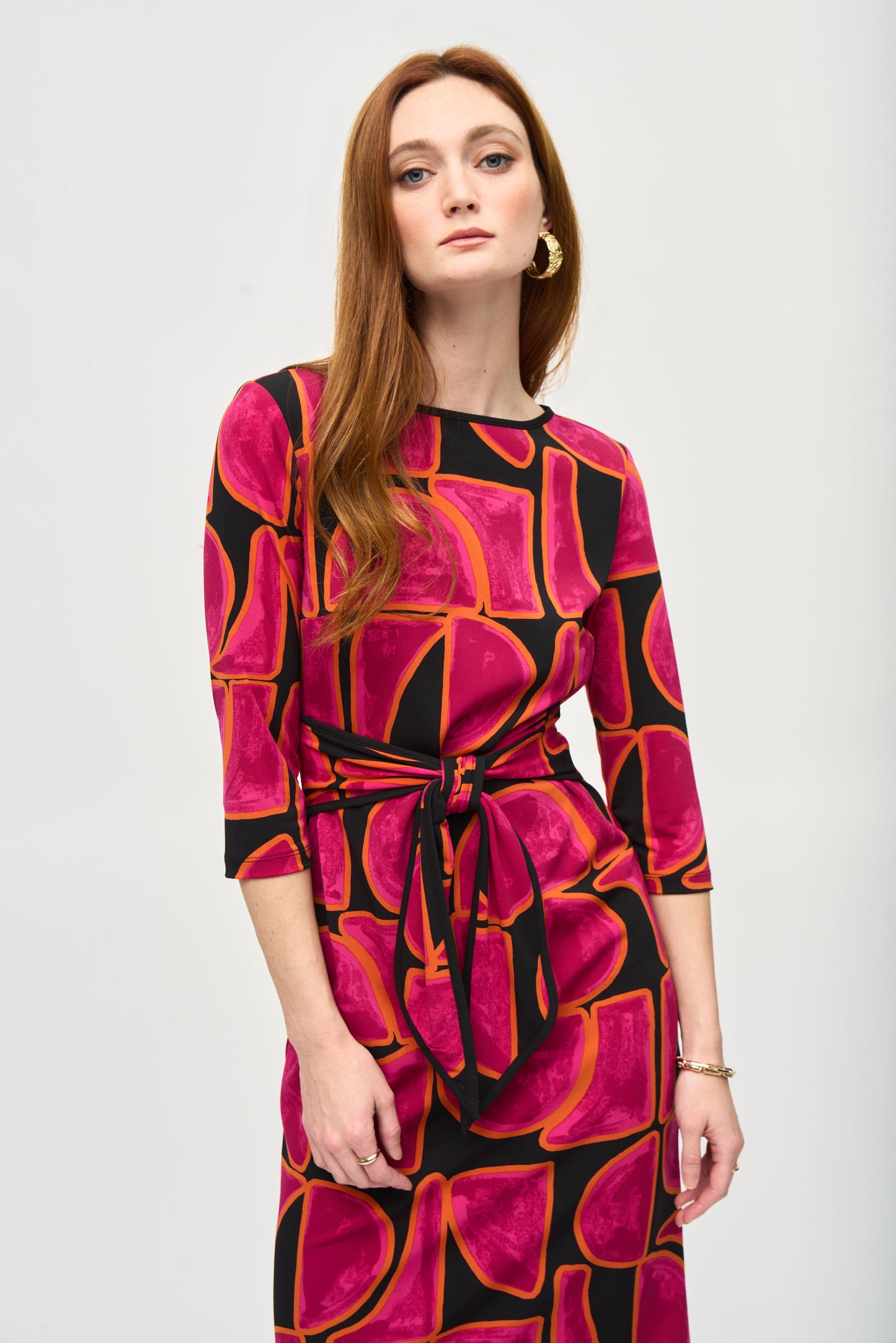 Joseph Ribkoff Fall  2024 -243297-Dress- Black/Multi - The Coach Pyramids