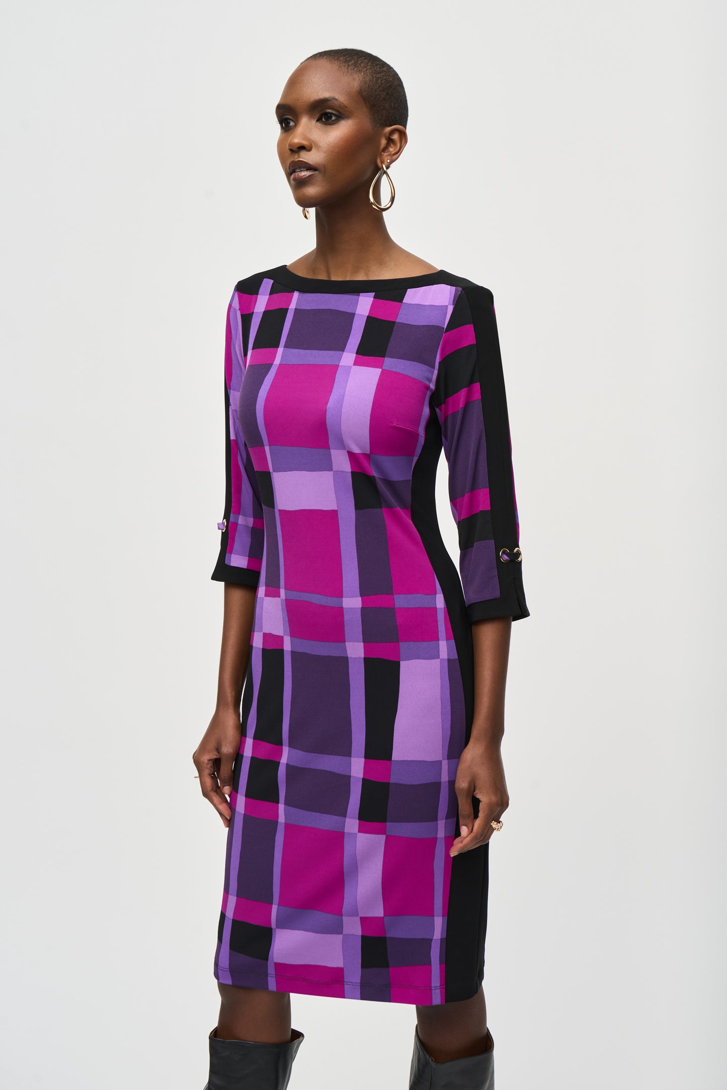 Joseph Ribkoff Fall  2024 -243301-Dress- Purple/Black - The Coach Pyramids