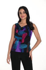 Frank Lyman Fall 2024-243301-Knit Top-Fuchsia/Turquoise - The Coach Pyramids