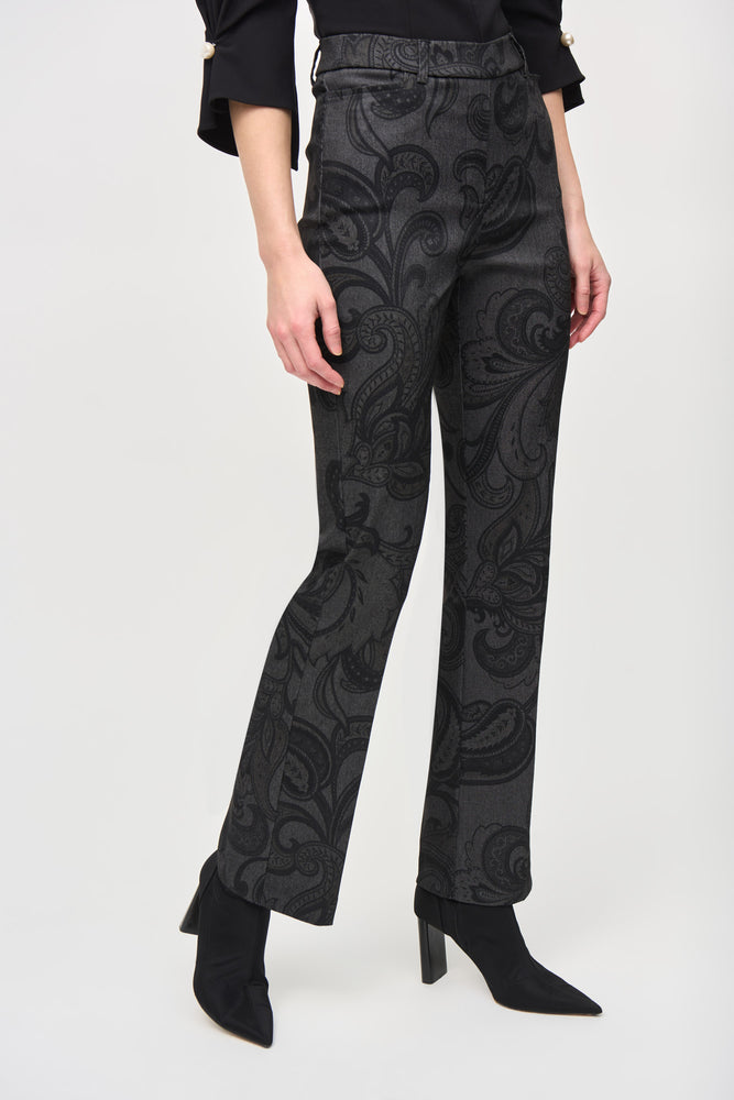 Joseph Ribkoff Fall  2024 -243303-Pant-Grey/Black - The Coach Pyramids