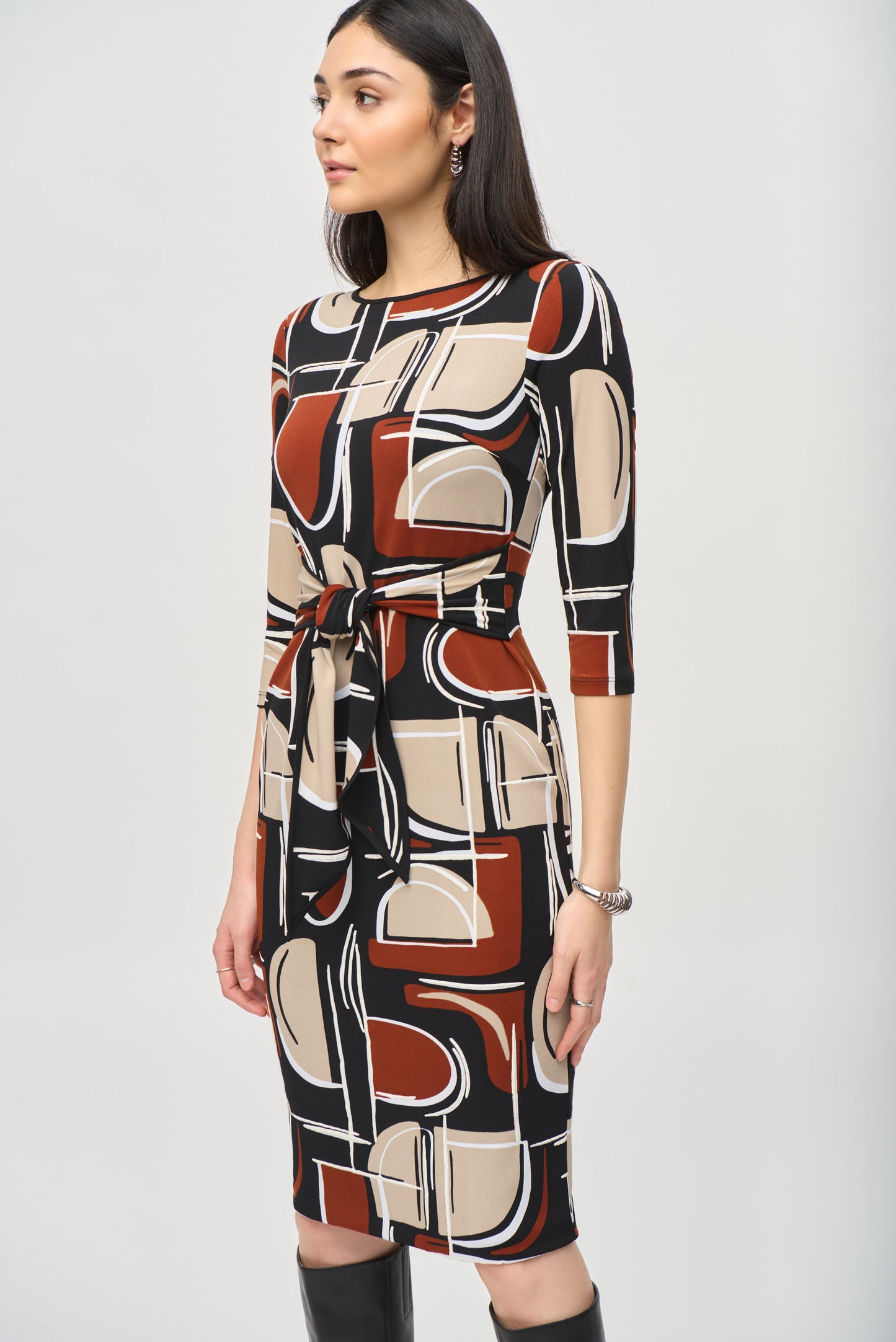 Joseph Ribkoff Fall  2024 -243325-Dress-Black/Multi - The Coach Pyramids